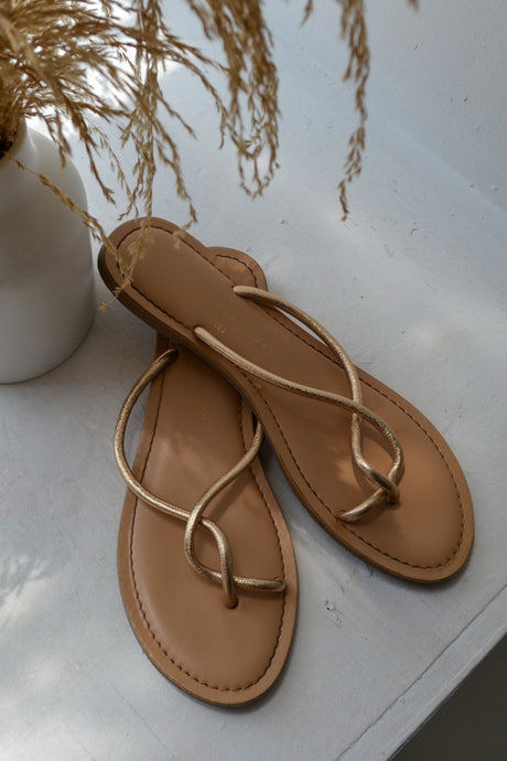 Camisha Flat Gold Sandal Shoes Seven 1 Seven 
