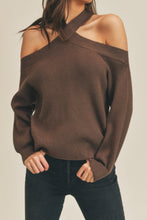 Load image into Gallery viewer, Molly Cold Shoulder Sweater Knits Seven 1 Seven Small Brown 
