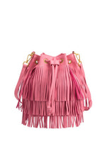 Load image into Gallery viewer, Milly Fringe Bucket Bag Accessories Seven 1 Seven Pink 
