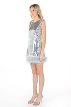Load image into Gallery viewer, Taylor Sequin Feather Mini Dress - Seven 1 Seven
