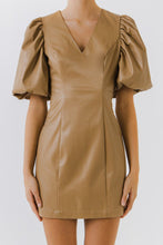 Load image into Gallery viewer, Sarah Faux Leather Dress Dresses Seven 1 Seven XS Brown 
